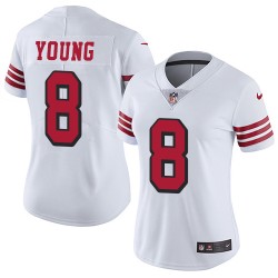 Limited Women's Steve Young White Jersey - #8 Football San Francisco 49ers Rush Vapor Untouchable