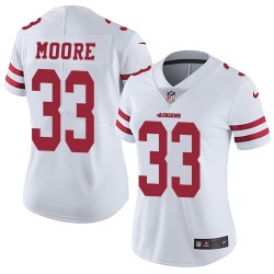 Limited Women's Tarvarius Moore White Road Jersey - #33 Football San Francisco 49ers Vapor Untouchable