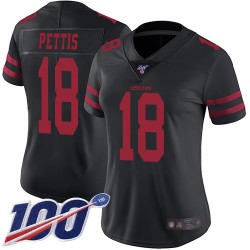 Limited Women's Dante Pettis Black Alternate Jersey - #18 Football San Francisco 49ers 100th Season Vapor Untouchable