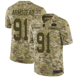 Limited Youth Arik Armstead Camo Jersey - #91 Football San Francisco 49ers 2018 Salute to Service