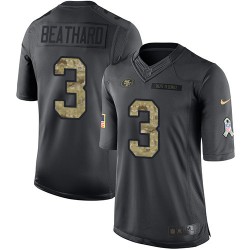 Limited Youth C. J. Beathard Black Jersey - #3 Football San Francisco 49ers 2016 Salute to Service