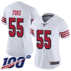 Limited Women's Dee Ford White Jersey - #55 Football San Francisco 49ers 100th Season Rush Vapor Untouchable
