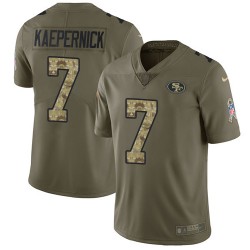 Limited Youth Colin Kaepernick Olive/Camo Jersey - #7 Football San Francisco 49ers 2017 Salute to Service