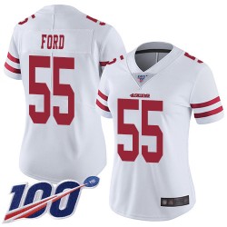 Limited Women's Dee Ford White Road Jersey - #55 Football San Francisco 49ers 100th Season Vapor Untouchable
