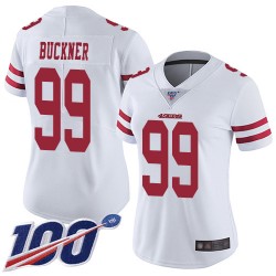 Limited Women's DeForest Buckner White Road Jersey - #99 Football San Francisco 49ers 100th Season Vapor Untouchable
