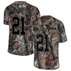 Limited Youth Frank Gore Camo Jersey - #21 Football San Francisco 49ers Rush Realtree