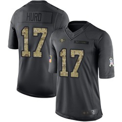 Limited Youth Jalen Hurd Black Jersey - #17 Football San Francisco 49ers 2016 Salute to Service