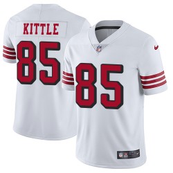 Limited Youth George Kittle White Jersey - #85 Football San Francisco 49ers Rush Vapor Untouchable