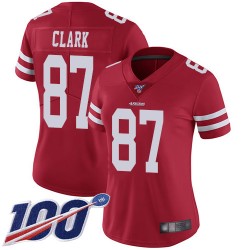 Limited Women's Dwight Clark Red Home Jersey - #87 Football San Francisco 49ers 100th Season Vapor Untouchable