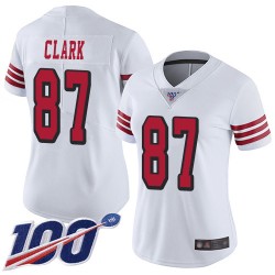 Limited Women's Dwight Clark White Jersey - #87 Football San Francisco 49ers 100th Season Rush Vapor Untouchable