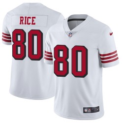 Limited Youth Jerry Rice White Jersey - #80 Football San Francisco 49ers Rush Vapor Untouchable