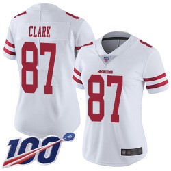 Limited Women's Dwight Clark White Road Jersey - #87 Football San Francisco 49ers 100th Season Vapor Untouchable