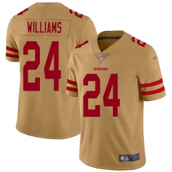 Limited Youth K'Waun Williams Gold Jersey - #24 Football San Francisco 49ers Inverted Legend
