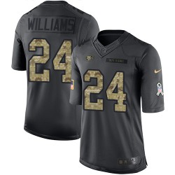 Limited Youth K'Waun Williams Black Jersey - #24 Football San Francisco 49ers 2016 Salute to Service