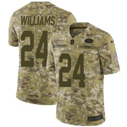 Limited Youth K'Waun Williams Camo Jersey - #24 Football San Francisco 49ers 2018 Salute to Service
