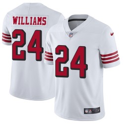 Limited Youth K'Waun Williams White Jersey - #24 Football San Francisco 49ers Rush Vapor Untouchable