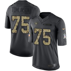 Limited Youth Laken Tomlinson Black Jersey - #75 Football San Francisco 49ers 2016 Salute to Service