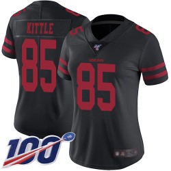 Limited Women's George Kittle Black Alternate Jersey - #85 Football San Francisco 49ers 100th Season Vapor Untouchable