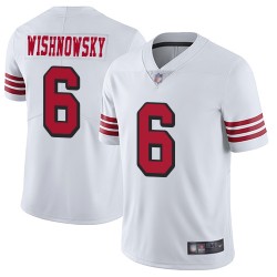 Limited Youth Mitch Wishnowsky White Jersey - #6 Football San Francisco 49ers Rush Vapor Untouchable