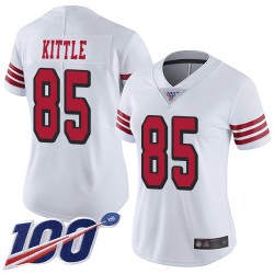 Limited Women's George Kittle White Jersey - #85 Football San Francisco 49ers 100th Season Rush Vapor Untouchable