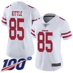 Limited Women's George Kittle White Road Jersey - #85 Football San Francisco 49ers 100th Season Vapor Untouchable