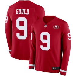 Limited Youth Robbie Gould Red Jersey - #9 Football San Francisco 49ers Therma Long Sleeve