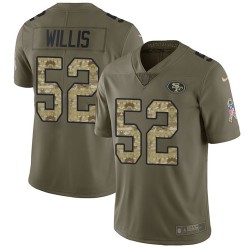 Limited Youth Patrick Willis Olive/Camo Jersey - #52 Football San Francisco 49ers 2017 Salute to Service