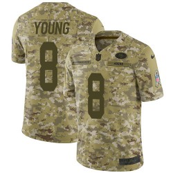 Limited Youth Steve Young Camo Jersey - #8 Football San Francisco 49ers 2018 Salute to Service