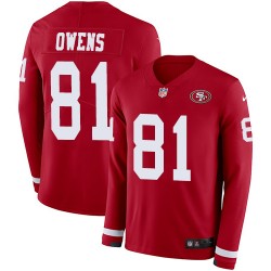 Limited Youth Terrell Owens Red Jersey - #81 Football San Francisco 49ers Therma Long Sleeve