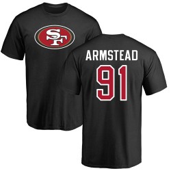 Arik Armstead Black Name & Number Logo - #91 Football San Francisco 49ers T-Shirt