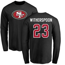 Ahkello Witherspoon Black Name & Number Logo - #23 Football San Francisco 49ers Long Sleeve T-Shirt