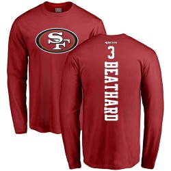 C. J. Beathard Red Backer - #3 Football San Francisco 49ers Long Sleeve T-Shirt