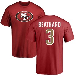 C. J. Beathard Red Name & Number Logo - #3 Football San Francisco 49ers T-Shirt