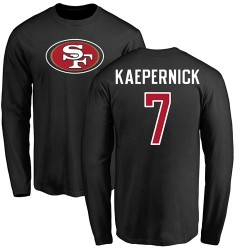 Colin Kaepernick Black Name & Number Logo - #7 Football San Francisco 49ers Long Sleeve T-Shirt