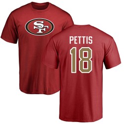 Dante Pettis Red Name & Number Logo - #18 Football San Francisco 49ers T-Shirt