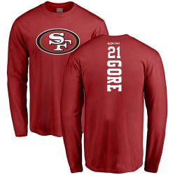 Frank Gore Red Backer - #21 Football San Francisco 49ers Long Sleeve T-Shirt