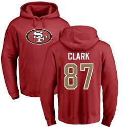 Dwight Clark Red Name & Number Logo - #87 Football San Francisco 49ers Pullover Hoodie