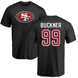 DeForest Buckner Black Name & Number Logo - #99 Football San Francisco 49ers T-Shirt