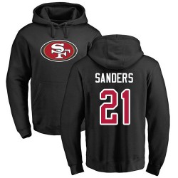 Deion Sanders Black Name & Number Logo - #21 Football San Francisco 49ers Pullover Hoodie