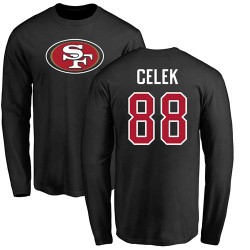Garrett Celek Black Name & Number Logo - #88 Football San Francisco 49ers Long Sleeve T-Shirt