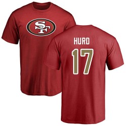 Jalen Hurd Red Name & Number Logo - #17 Football San Francisco 49ers T-Shirt
