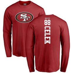 Garrett Celek Red Backer - #88 Football San Francisco 49ers Long Sleeve T-Shirt