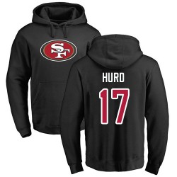 Jalen Hurd Black Name & Number Logo - #17 Football San Francisco 49ers Pullover Hoodie