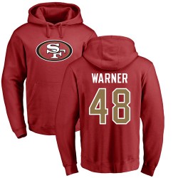 Fred Warner Red Name & Number Logo - #54 Football San Francisco 49ers Pullover Hoodie