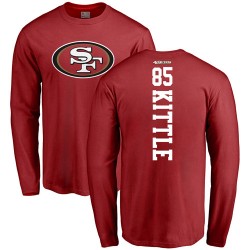 George Kittle Red Backer - #85 Football San Francisco 49ers Long Sleeve T-Shirt