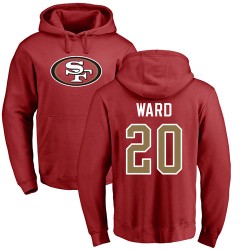 Jimmie Ward Red Name & Number Logo - #20 Football San Francisco 49ers Pullover Hoodie