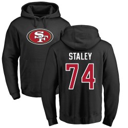 Joe Staley Black Name & Number Logo - #74 Football San Francisco 49ers Pullover Hoodie