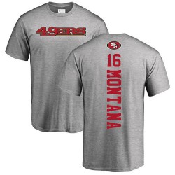 Joe Montana Ash Backer - #16 Football San Francisco 49ers T-Shirt