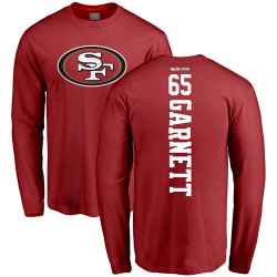 Joshua Garnett Red Backer - #65 Football San Francisco 49ers Long Sleeve T-Shirt