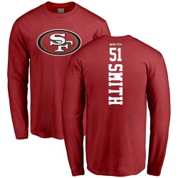 Malcolm Smith Red Backer - #51 Football San Francisco 49ers Long Sleeve T-Shirt